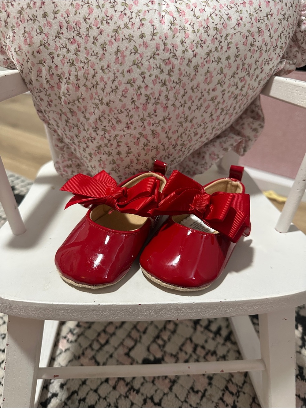 Amazon Red Patent Baby Mary Jane Shoes with Bow Accent